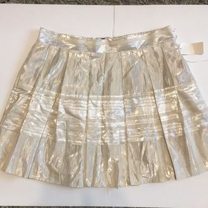 Cream and Silver Mini  Skirt Sz L WITH POC…